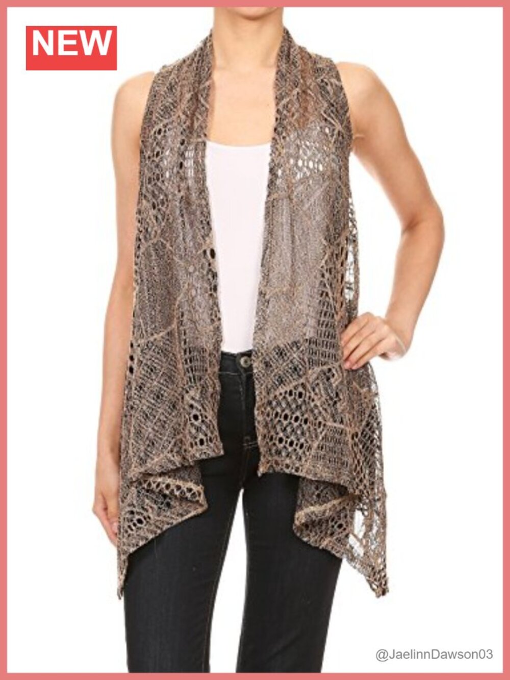Anna-Kaci Womens Sleeveless Open Front Crochet Shawl Cardigan Bikini Cover Up